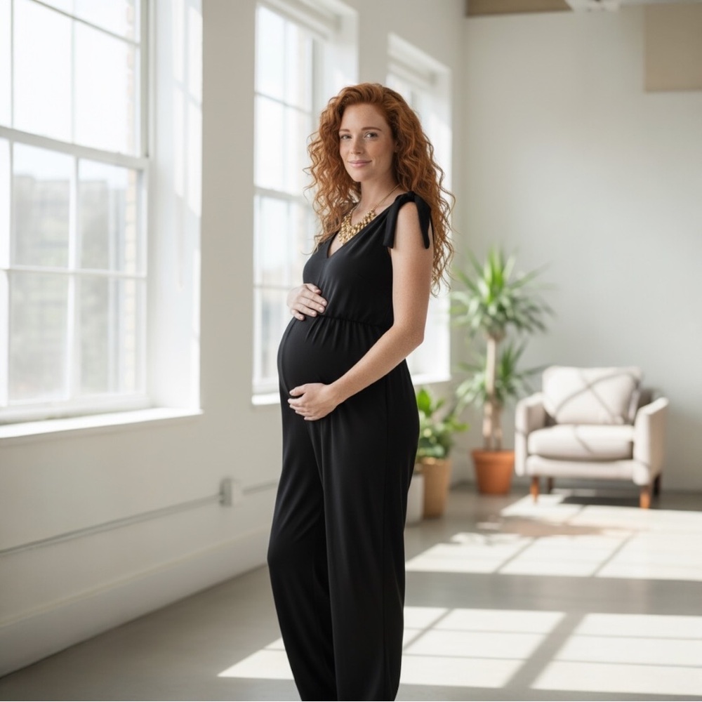 Alex Marie Maternity Jumpsuit, Black, Size 6